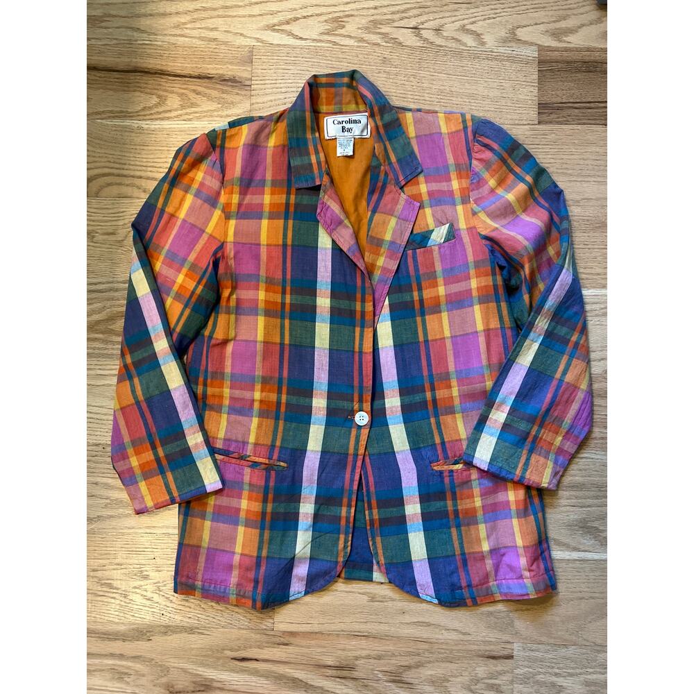 Vintage Carolina Bay Plaid Blazer